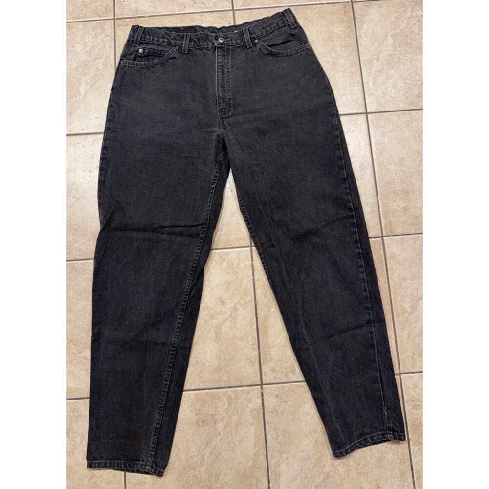 Vintage Levis 560 Jeans Mens 38x32 Black Loose Fit USA Denim 90s Orange Tab